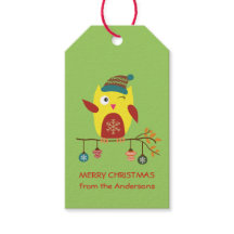 カスタマイズ「メリークリスマス」かわいいクリスマスフクロウ