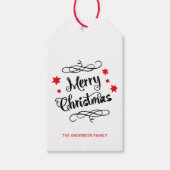 カスタマイズ"メリークリスマス"のタイポグラフィ ギフトタグ (正面)