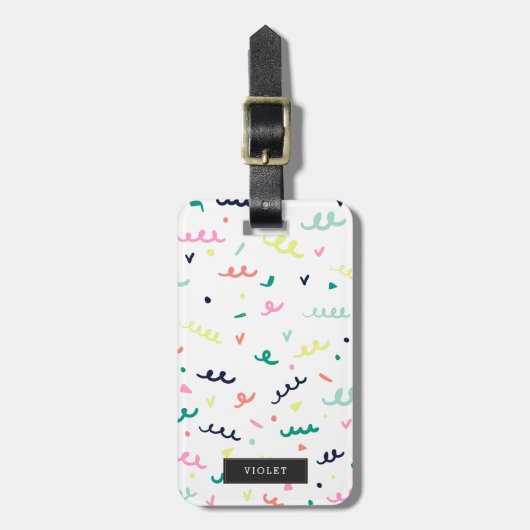 カスタマイズ |メンフィス紙吹雪 ラゲッジタグ (正面縦)