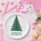 カスタマイズ「モダン」グラフィックのクリスマスツリー紙プレート ペーパープレート (パーティー)