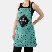 カスタマイズ |モノグラム |ティール（緑がかった色） |フローラ |叔母 エプロン (インサイチュ)