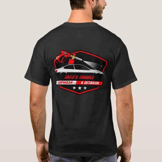 カスタマイズ モバイル カーウォッシュ 洗車サービス Tシャツ (裏面)