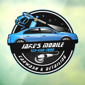 カスタマイズ モバイル カー ウォッシュ 詳細な青いビジネス ウィンドウサイン (シート3)