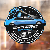 カスタマイズ モバイル カー ウォッシュ 詳細な青いビジネス ウィンドウサイン (シート2)