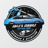 カスタマイズ モバイル カー ウォッシュ 詳細 ブルー ビジネス ウィンドウサイン (シート)