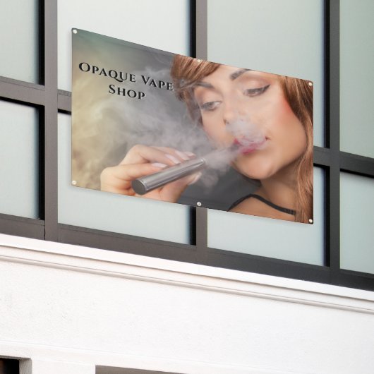 カスタマイズ ヤングウーマン ヴェイピング VAPE ビジネス アクセント 横断幕 (ビルの外側)