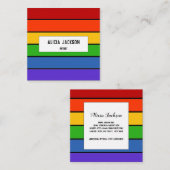 カスタマイズ |レインボーストライプ スクエア名刺 (正面/裏面)