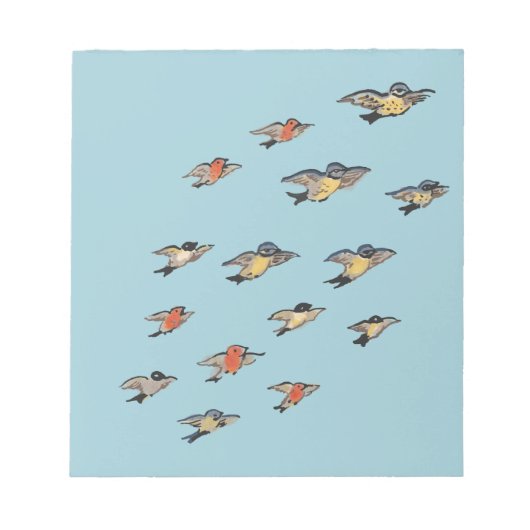 カスタマイズ |ヴィンテージ鳥デザイン ノートパッド (正面)