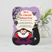 カスタマイズ、不気味なハロウィーンかわいいドラキュラの吸血鬼: 招待状 (スタンド正面)