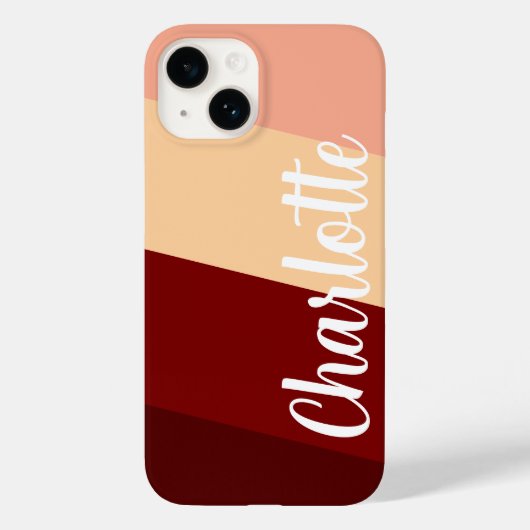 カスタマイズ 名前 おしゃれ モダン シンプル 赤色 Case-Mate iPhoneケース (裏面)