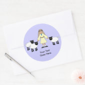 カスタマイズ- – 子供の出生羊飼い少年 ラウンドシール (封筒)