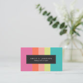 カスタマイズ |明るいストライプ 名刺 (スタンド正面)