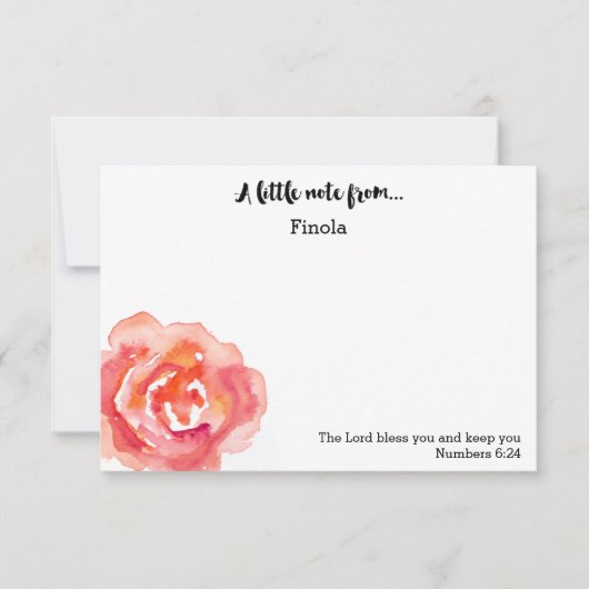 カスタマイズ |水彩バラ聖なる書物、 経典Notecard 招待状 (正面)