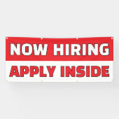 カスタマイズ 汎用 求人募集中 応募は店内 横断幕 (横)