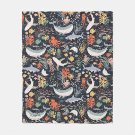 カスタマイズ |海洋生物 フリースブランケット