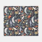 カスタマイズ |海洋生物 フリースブランケット (正面(横))