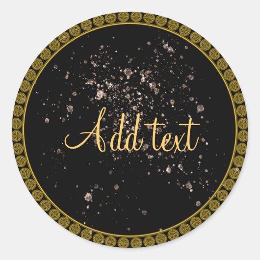 カスタマイズ、独自の文字、テンプレートの挿入 ラウンドシール (正面)