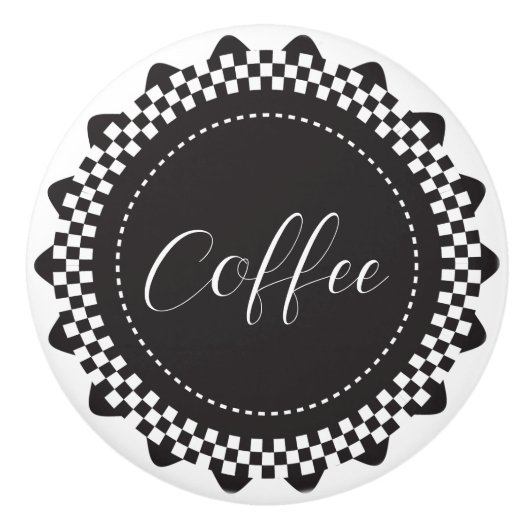 カスタマイズ – 白黒ホタテ市松模様にロプ セラミックノブ (正面)