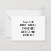 カスタマイズ、移動アドレス情報のパーソナライズ注意Ca ノートカード (裏面)