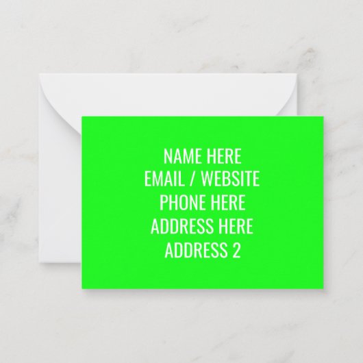 カスタマイズ、移動アドレス情報カードの個人用設定 ノートカード (裏面)