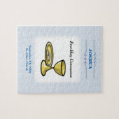 カスタマイズ、第一聖体体と血、青 ジグソーパズル (横)