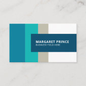 カスタマイズ |素朴ターコイズストライプ 名刺 (正面)