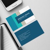 カスタマイズ |素朴ターコイズストライプ 名刺