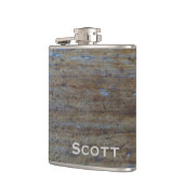 カスタマイズ | 素朴動揺して男らし木 フラスク (左)