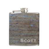 カスタマイズ | 素朴動揺して男らし木 フラスク (正面)