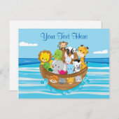 カスタマイズ |赤ちゃん動物 |ノアのアークテーマ ポストカード (正面/裏面)