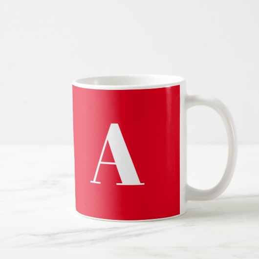 カスタマイズ、A字イニシャル文字 コーヒーマグカップ (右)