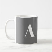 カスタマイズ、A字イニシャル文字 コーヒーマグカップ (左)