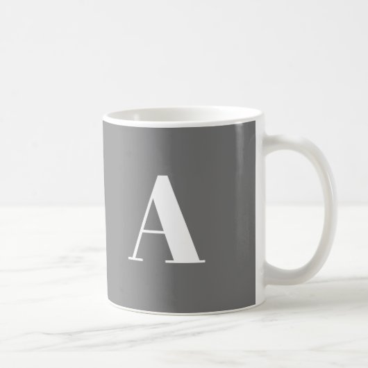 カスタマイズ、A字イニシャル文字 コーヒーマグカップ (右)