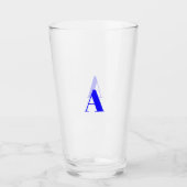 カスタマイズ、A字イニシャル文字 タンブラーグラス (正面)