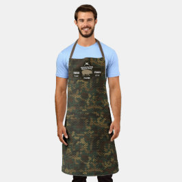 カスタマイズ Butcher Shop オレンジ豚 デジタルカモフラージュ エプロン