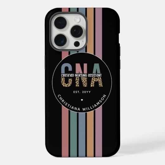 カスタマイズ CNA 認定看護師 レトロ iPhoneケース (裏面)