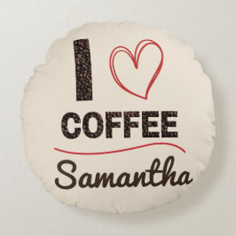 カスタマイズ I Love Coffee ラウンドクッション
