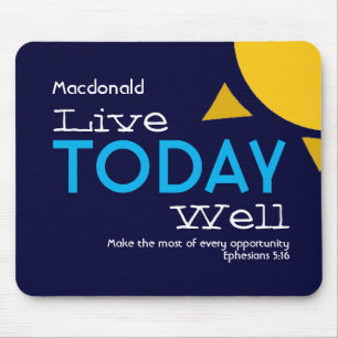 カスタマイズ   LIVE TODAY WELL  やる気を起こさせる   マウスパッド