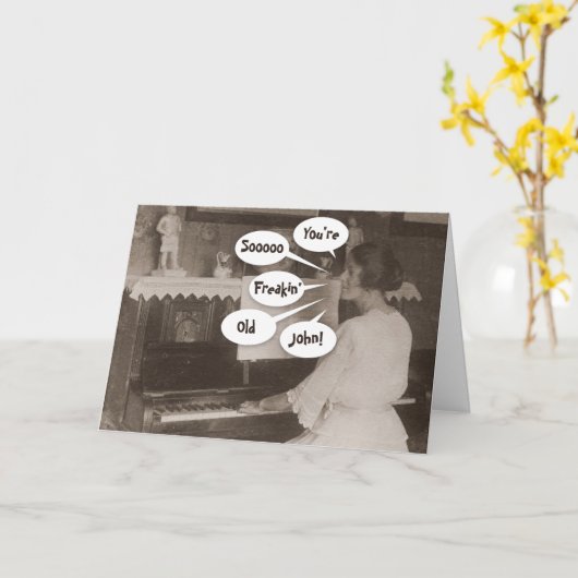 カスタマイズ Name Dark Umoriesヴィンテージ写真誕生日 カード (黄色い花)