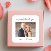 カスタマイズA Sweet Thank Photoモダン 結婚's スクエアシール