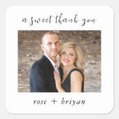 カスタマイズA Sweet Thank Photoモダン 結婚's スクエアシール (正面)