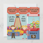 カスタマイズArcade Birthday Party招待 招待状 (正面)