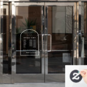 カスタマイズArch Frame Business Logo営業時間 ウィンドウサイン (オフィスドア)