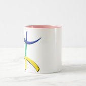 カスタマイズazaのtricoloreのkabyle - ツートーンマグカップ (中央)