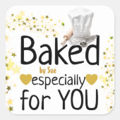 カスタマイズBakerの商品のステッ焼いたカー スクエアシール (正面)