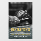 カスタマイズBarbershopモダン Bearded Man Graphic ウィンドウサイン (シート)