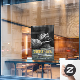 カスタマイズBarbershopモダン Bearded Man Graphic ウィンドウサイン