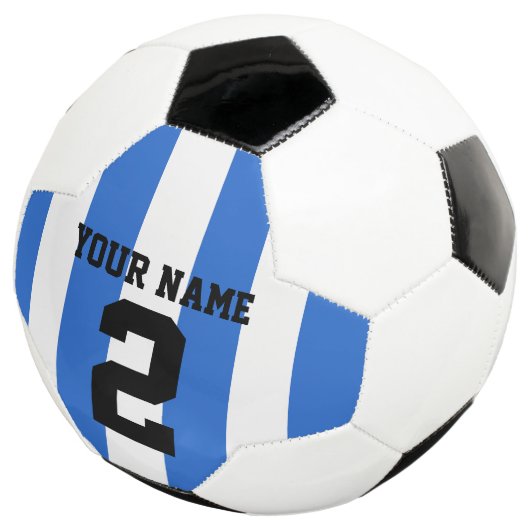 カスタマイズBlue &  White Fotboll /サッカーストライプ: サッカーボール (3/4)