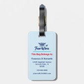 カスタマイズBlueLagageラベルオウムおもしろい妻ロゴ ラゲッジタグ (裏面縦)