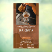 カスタマイズCaffee Shop Hiriting Baristas 救済 Wanted ウィンドウサイン (シート3)